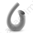 Kép 1/2 - Kerámia matt szürke váza, tülök forma, 35cm