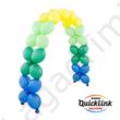 Kép 2/2 - 12 inch-es, 30cm Málna, fehér csíkos Quick Link Lufii, 6 db/csomag