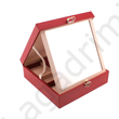 Kép 3/3 - Ékszertartó doboz piros színben, 25,5x9x25,5cm