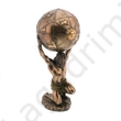 Kép 1/2 - Atlasz isten, bronz hatású polyresin szobor, nyitható földgömb, 14x32x14cm