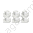 Kép 2/2 - Porcelán kávés készlet, Kubiko, fehér, 12 részes, 220ml
