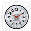 Kép 1/2 - Fali fém óra, Modern Gear Clock With Moving Gears, mozgó fogaskerék, 36cm