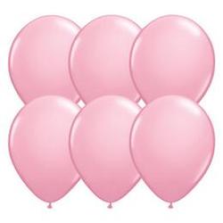 11 inch-es, 28cm Pink, Standard Kerek Lufi, 6 db/csomag
