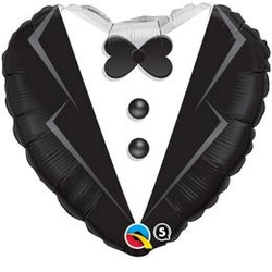 18 inch-es, 46cm Wedding Tuxedo Esküvői Szív Fólia Lufi
