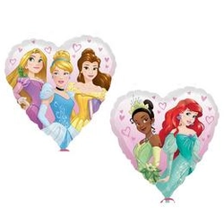 17 inch-es, 43cm Multi-Disney Princess - Hercegnők Szív Alakú Fólia Lufi