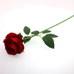 Rózsa szálas művirág, vörös, 50cm