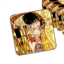 Parafa poháralátét 10x10cm -Klimt: The Kiss-