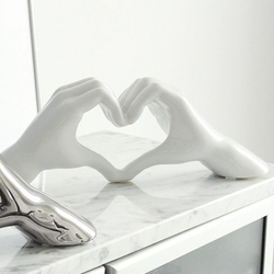 Kerámia szobor - Heart - fényes fehér, 31x11x7cm - Gilde