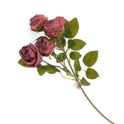Szálas rózsa ág, vintage lila, 42cm