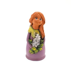 Panka baba, 21cm, lila ruha, orgonaág