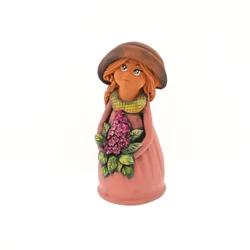 Panka baba, 21cm, rózsaszín ruhában, orgonával