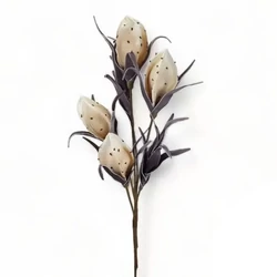 Habvirág, szárított hatású mű protea ág, 100cm