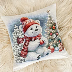 Karácsonyi díszpárna huzat, 45x45cm, Jegesmaci Karácsonyi díszpárna huzat, 45x45cm, Jegesmaci
