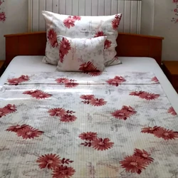 Tünde Extraprint krepp ágynemű garnitúra, fehér, rózsaszín virág, szimpla