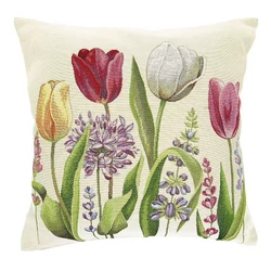 Tulipánmező, díszpárna huzat, 45x45cm