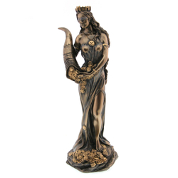 Fortuna, bronz hatású polyresin szobor, 29cm