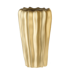 Kerámia váza, matt arany, 18x31x18cm