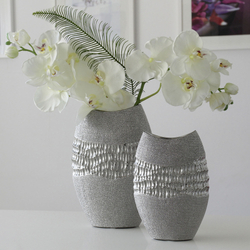 Kerámia váza -Splendor- ezüst, 14,5x21x8,5cm - Gilde