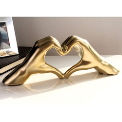 Kerámia szobor -Heart- arany, 31x11x7cm - Gilde
