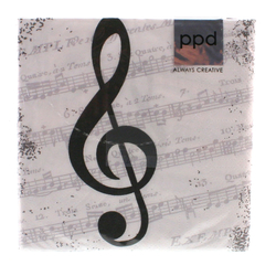 PPD papírszalvéta, 20 db -, 25x25cm - Violinkulcs