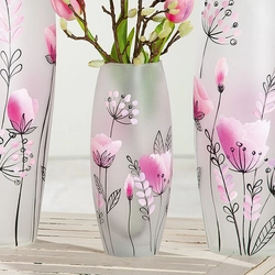 Üveg váza, Flowery, 11x26cm