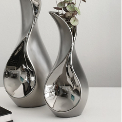 Kerámia váza - Mattello - szürke, 9x23x8cm - Gilde