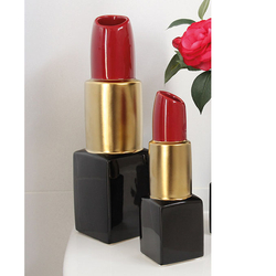 Kerámia váza -Rúzs- arany-fekete-piros, 30cm - Gilde