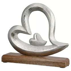Aluminium szobor, mangófa talpon, szív, 20,5x20x5,5cm