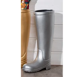 Kerámia esernyőtartó, ezüst, Gumicsizma, 30x46,5cm