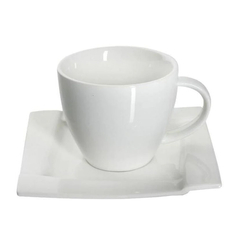 Porcelán kávés készlet, Kubiko, fehér, 12 részes, 220ml
