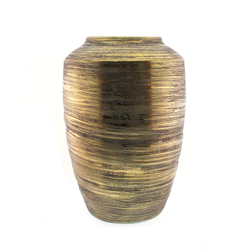 Kerámia váza -Rusticgreygold- szürke-arany, 24x35,5cm