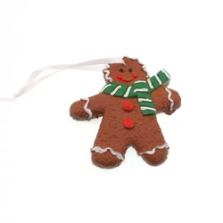 Mézeskalács figura, akasztós, polyresin, 6,5cm