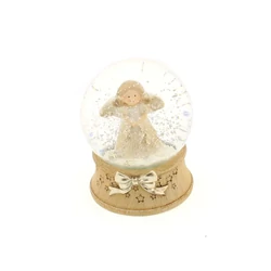 Hógömb, angyalkás, 7x8cm