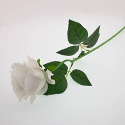 Rózsa szálas művirág, fehér, 75cm