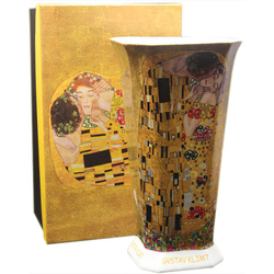 Gustav Klimt váza, The Kiss, Csók,  díszdobozos, 15,5x28x15,5cm