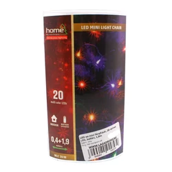 LEDes mini fényfüzér, 20 színes LED, beltéri, 1,9m