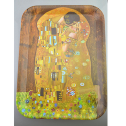 Műanyag tálca, 39,5x29cm, Gustav Klimt, Kiss