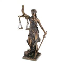 Justicia, bronz hatású polyresin szobor, 9x20x7cm