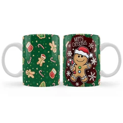 Karácsonyi ajándék bögre, mézeskalács figura, 3dl