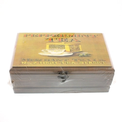 Fa teafilter tartó doboz, szürkés, 26,5x15,5cm, 8 rekeszes