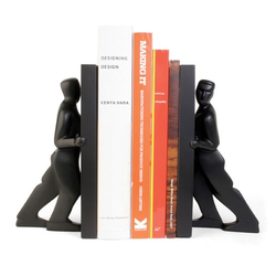 Könyvtámasz, tartó ember figura, fekete, 20 cm magas