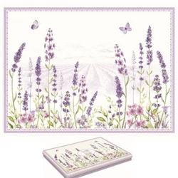 Parafa tányéralátét szett, 4db, 40x30cm, Levendulamező