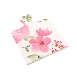 Kerámia edényalátét, virágos, parafa talppal Kerámia edényalátét, virágos, parafa talppal