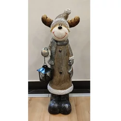Szarvas karácsonyi dekoráció mécsestartóval, 60cm, kerámia