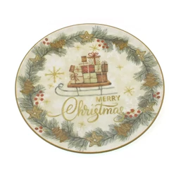 Karácsonyi süteményes, panettone tál, Szán ajándékkal, 31cm Karácsonyi süteményes, panettone tál, Szán ajándékkal, 31cm