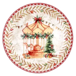 Karácsonyi süteményes, panettone tál, Körhinta, 30cm