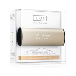 Autó illatosító -Icon, Metallo- Sandalo Bergamotto - Millefiori Milano