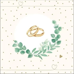 Ambiente papírszalvéta 20db, 33x33cm, Wedding Branch White