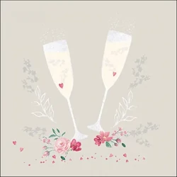 Ambiente papírszalvéta 20db, 33x33cm, Champagne glasses grey