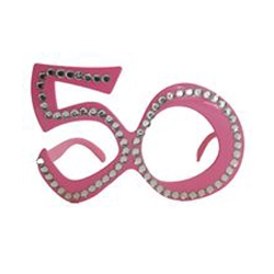 Rózsaszín 50-es szülinapi party szemüveg